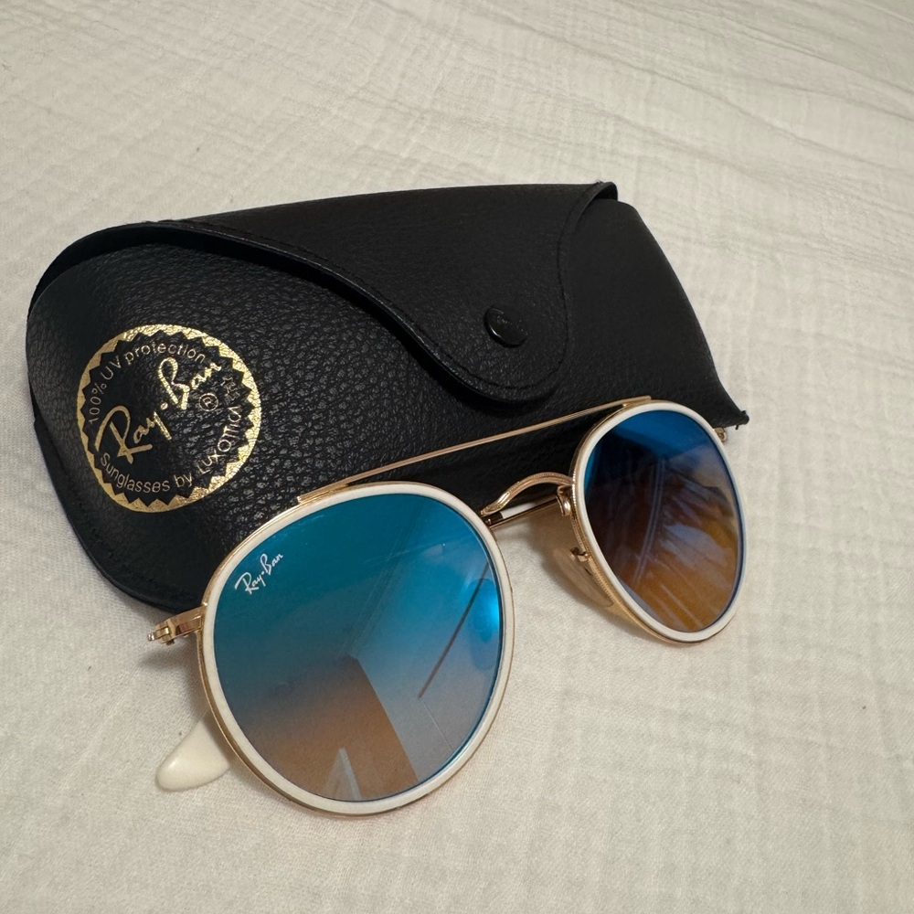 Ray-Ban Gold and Blue Sunglasses
